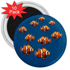 Clown Fish 3  Magnets (10 Pack)  by Valentinaart