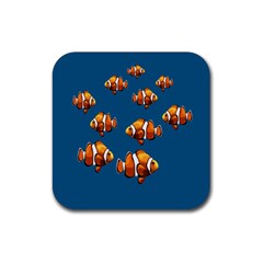 Clown Fish Rubber Coaster (square)  by Valentinaart