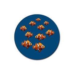 Clown Fish Rubber Round Coaster (4 Pack)  by Valentinaart