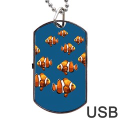 Clown Fish Dog Tag Usb Flash (one Side) by Valentinaart