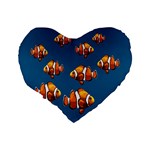 Clown fish Standard 16  Premium Heart Shape Cushions Back