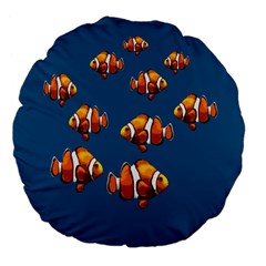 Clown Fish Large 18  Premium Flano Round Cushions