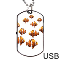 Clown Fish Dog Tag Usb Flash (one Side) by Valentinaart