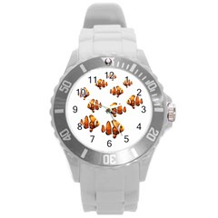 Clown Fish Round Plastic Sport Watch (l) by Valentinaart