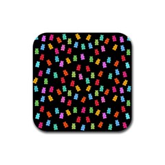 Candy Pattern Rubber Square Coaster (4 Pack)  by Valentinaart