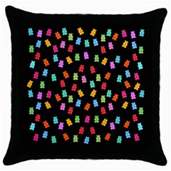 Candy Pattern Throw Pillow Case (black) by Valentinaart