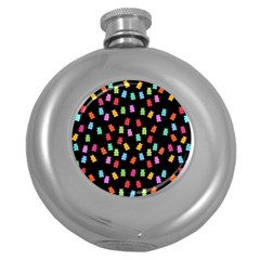 Candy Pattern Round Hip Flask (5 Oz) by Valentinaart