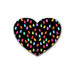 Candy Pattern Rubber Coaster (heart)  by Valentinaart