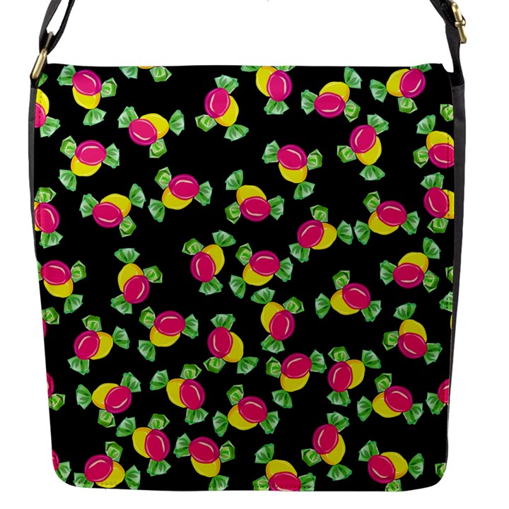 Candy pattern Flap Messenger Bag (S)