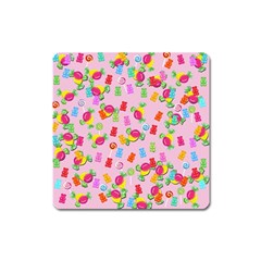 Candy Pattern Square Magnet by Valentinaart