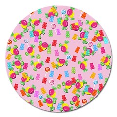 Candy Pattern Magnet 5  (round) by Valentinaart