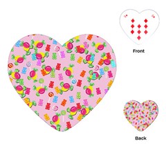 Candy Pattern Playing Cards (heart)  by Valentinaart