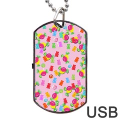 Candy Pattern Dog Tag Usb Flash (one Side)