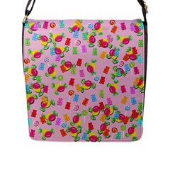 Candy Pattern Flap Messenger Bag (l)  by Valentinaart