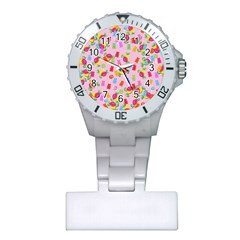 Candy Pattern Plastic Nurses Watch by Valentinaart