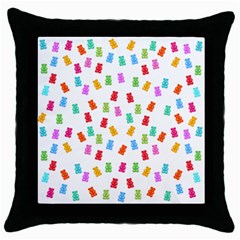 Candy Pattern Throw Pillow Case (black) by Valentinaart