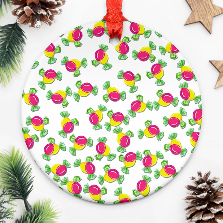 Candy pattern Round Ornament (Two Sides)