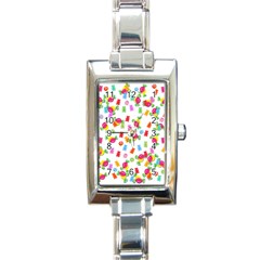 Candy Pattern Rectangle Italian Charm Watch by Valentinaart