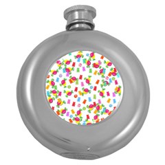 Candy Pattern Round Hip Flask (5 Oz) by Valentinaart