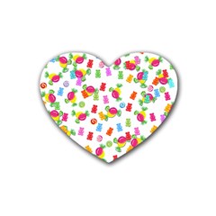 Candy Pattern Heart Coaster (4 Pack)  by Valentinaart