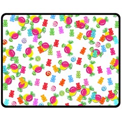 Candy Pattern Fleece Blanket (medium)  by Valentinaart