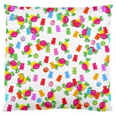 Candy Pattern Large Cushion Case (two Sides) by Valentinaart