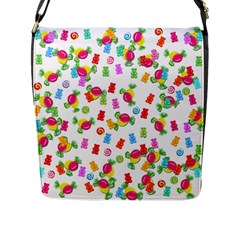 Candy Pattern Flap Messenger Bag (l)  by Valentinaart