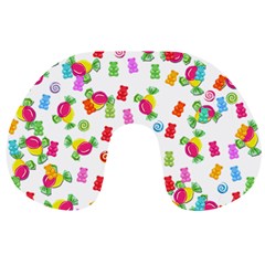 Candy Pattern Travel Neck Pillows by Valentinaart