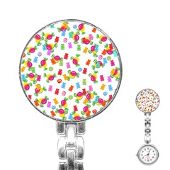 Candy Pattern Stainless Steel Nurses Watch by Valentinaart