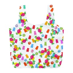 Candy Pattern Full Print Recycle Bags (l)  by Valentinaart