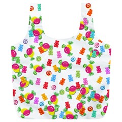 Candy Pattern Full Print Recycle Bags (l)  by Valentinaart