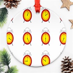 Alarm Clock Time Circle Orange Hour Ornament (round) by Mariart