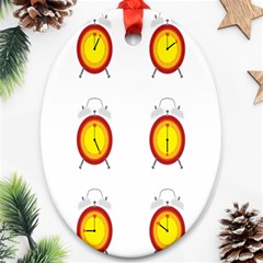 Alarm Clock Time Circle Orange Hour Ornament (oval) by Mariart