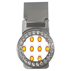 Alarm Clock Time Circle Orange Hour Money Clips (cz) 