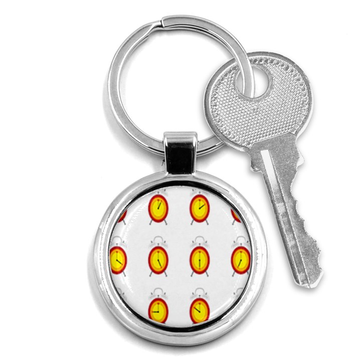 Alarm Clock Time Circle Orange Hour Key Chains (Round) 