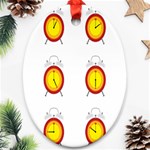 Alarm Clock Time Circle Orange Hour Oval Ornament (Two Sides) Front