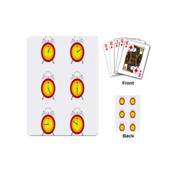 Alarm Clock Time Circle Orange Hour Playing Cards (mini)  by Mariart