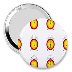 Alarm Clock Time Circle Orange Hour 3  Handbag Mirrors by Mariart