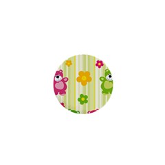 Animals Bear Flower Floral Line Red Green Pink Yellow Sunflower Star 1  Mini Buttons