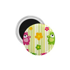 Animals Bear Flower Floral Line Red Green Pink Yellow Sunflower Star 1 75  Magnets by Mariart