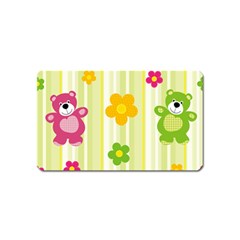 Animals Bear Flower Floral Line Red Green Pink Yellow Sunflower Star Magnet (name Card)