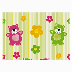 Animals Bear Flower Floral Line Red Green Pink Yellow Sunflower Star Large Glasses Cloth by Mariart