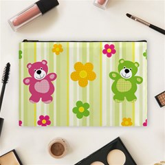 Animals Bear Flower Floral Line Red Green Pink Yellow Sunflower Star Cosmetic Bag (large)  by Mariart