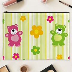 Animals Bear Flower Floral Line Red Green Pink Yellow Sunflower Star Cosmetic Bag (xxxl)  by Mariart