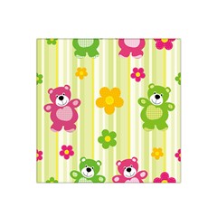 Animals Bear Flower Floral Line Red Green Pink Yellow Sunflower Star Satin Bandana Scarf by Mariart