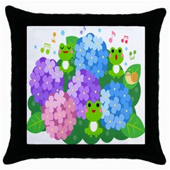 Animals Frog Face Mask Green Flower Floral Star Leaf Music Throw Pillow Case (black) by Mariart