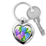 Animals Frog Face Mask Green Flower Floral Star Leaf Music Key Chains (Heart)  Front