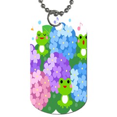 Animals Frog Face Mask Green Flower Floral Star Leaf Music Dog Tag (one Side) by Mariart