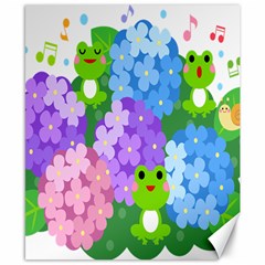 Animals Frog Face Mask Green Flower Floral Star Leaf Music Canvas 8  X 10  by Mariart