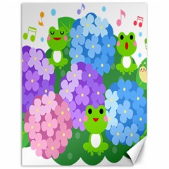 Animals Frog Face Mask Green Flower Floral Star Leaf Music Canvas 12  X 16   by Mariart